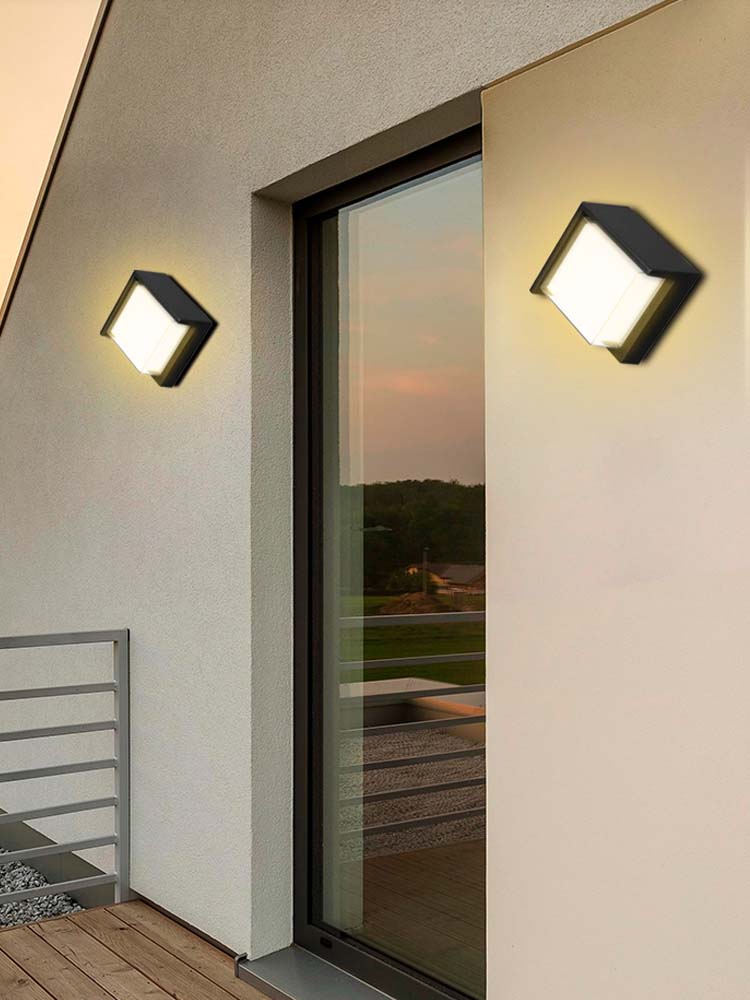 Outdoor Wall Light 12W LED Modern Wall Sconce Lamp Exterior Wall-Mounted Garden Corridor Porch Patio Light Waterproof LED Wall Light Fixture for Outdoor Lighting